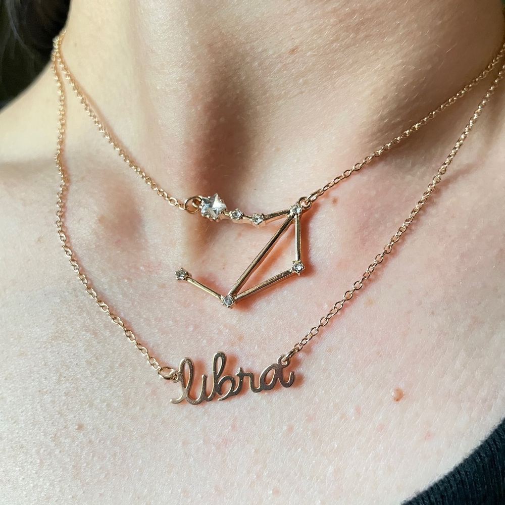Astrology Libra Layered Necklace Set